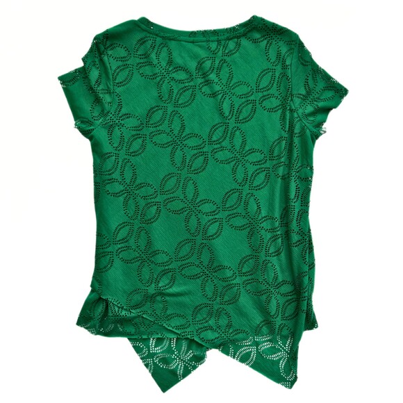 Westbound Short Sleeve Floral Green Lace Style Blouse Women’s Sz MP - Picture 9 of 10